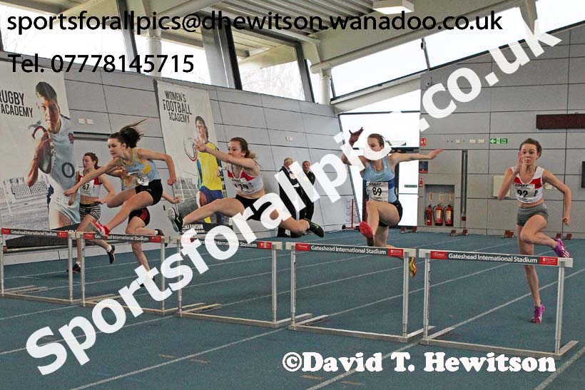 60 metres hurdles, North Eastern Indoor Champs. Photo: David T. Hewitson/Sports for All Pics